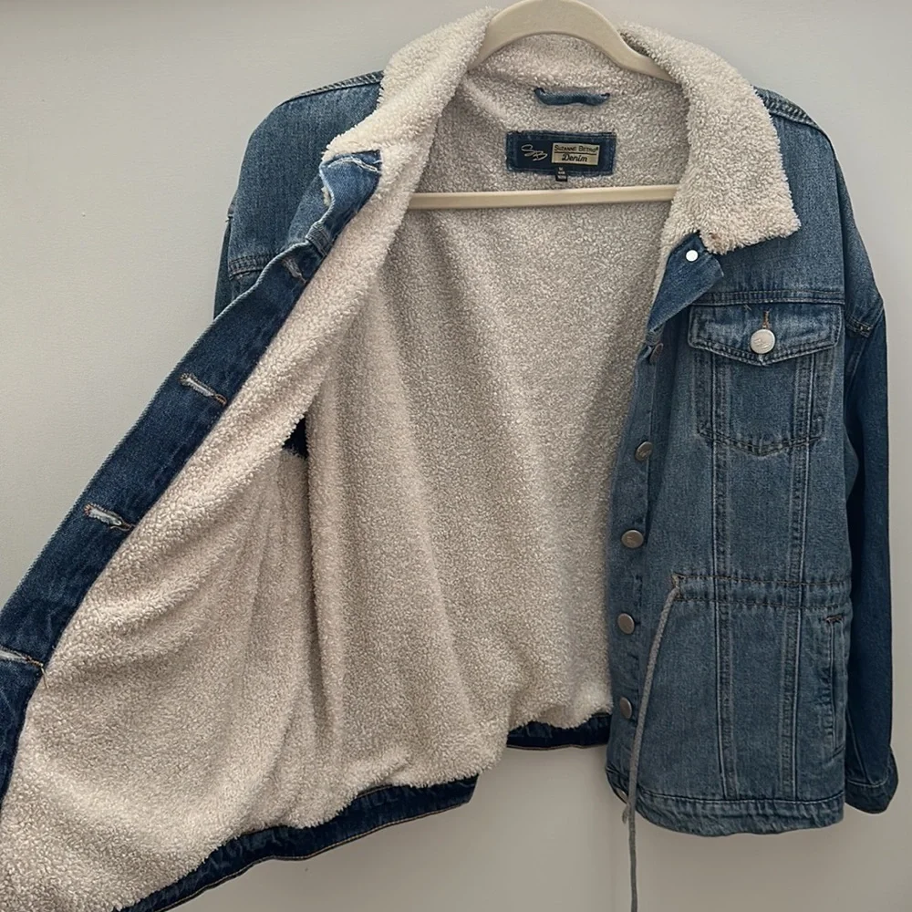 Suzanne Betro Fleece-lined Denim Coat - Picture 3 of 5